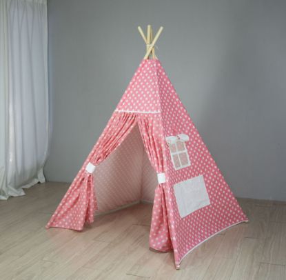 Picture of Children's tent Pink stars Indian family toys