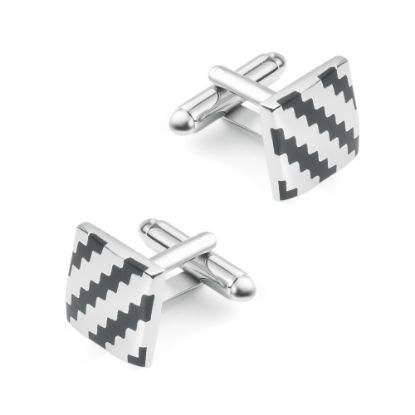 Picture of Silver twill enamel cufflinks