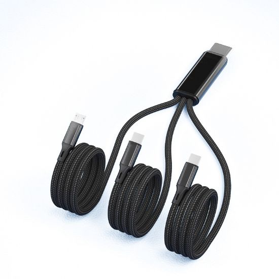 Picture of Type-C male head to one to three data cable C-head