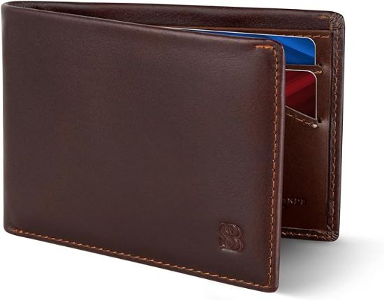 Picture of 1SERMAN BRANDS Mens Slim Bifold 1Wallet RFID Blocking Minimalist Front 1Pocket Wallets for Men - Thin & 1Stylish