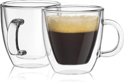 Picture of JoyJolt Savor Double Wall Insulated Glasses Espresso Mugs (Set of 2) - 5.4-Ounces