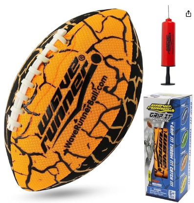 Picture of Wave Runner Grip It Waterproof Football, Size 9.25 - Water Football, Beach Football, Kids Games, Beach Ball, Toys & Games - Special Grip Pattern, Double Laced, Light Weight, All Weather Football