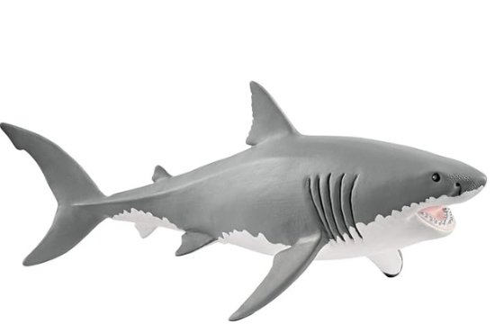 Picture of Schleich Wild Life Realistic Great White Shark Figurine - Durable and Educational Ocean Shark Animal Figurine Toy for Play and Imagination for Boys and Girl