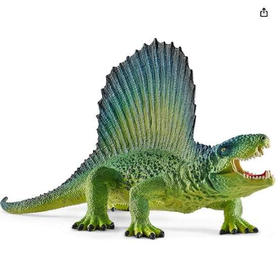 Picture of Schleich Dinosaurs, Realistic Dinosaur Figurines for Boys and Girls, Dimetrodon Toy Figurine, Green