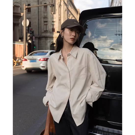 Picture of Look for a white shirt women's autumn long-sleeved design