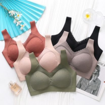 Picture of Traceless Underwear for Women, Enjoying Lace and Steel Ring Free Tank Top Style Bra, Gathering and Folding, with Thin Sports Bra on Top