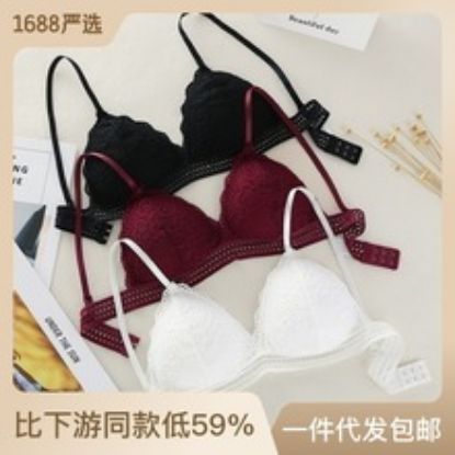 Picture of Women's Underwear French Lace Bra Adjustable Bra Thin and Sexy Deep V-Triangle Cup Underwear Women's Bra