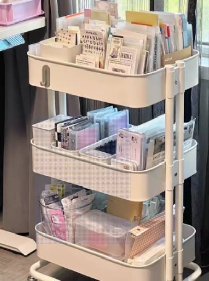 Picture of Trolley shelving kitchen floor multi-level living room mobile bookshelf beauty salon baby supplies snack shelving