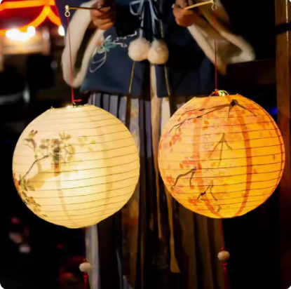 Picture of Lantern decoration ancient style new Chinese paper palace lantern hand-held hanfu luminous circular lantern