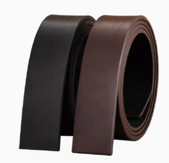 Picture of Minotaur leather belt male unleaded toothless automatic buckle headless roller toothless hole 3.5 cm belt