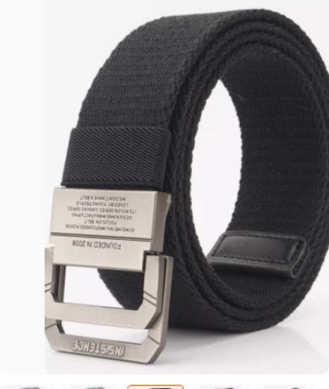 Picture of Double-buckle cotton canvas leisure belt cloth men's double-loop buckle belt tactical police belt woven men's ladies