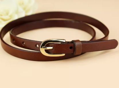 Picture of Leather belt Jurchen people leather top layer leather leather casual with vintage pin buckle belt with skirt decoration simple belt