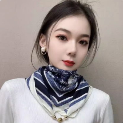 Picture of New magnetic buckle scarf women's thin square towel lazy pendant scarf scarf neck decoration fashion Joker in winter.