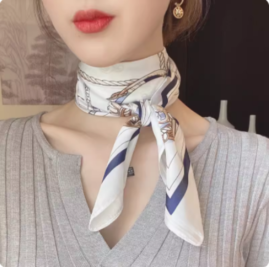 Picture of Small square scarf female Korean women's scarves in spring and autumn thin ins temperament professional stewardess scarf Joker scarf headband