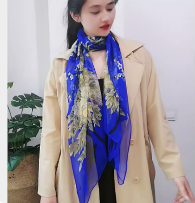 Picture of Scarf ladies spring and autumn new Korean version of silk autumn and winter thin long scarf mom fashion chiffon scarf tide.